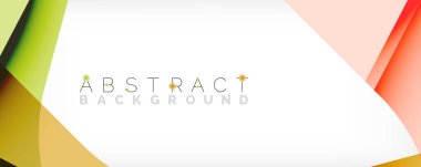 Asgari soyut arkaplan - beyaz üzerine gölge çizgileri ile örtüşen renk şekilleri. Duvar Kağıdı, Sancak, Arkaplan, İniş Sayfası için Vektör İllüstrasyonu