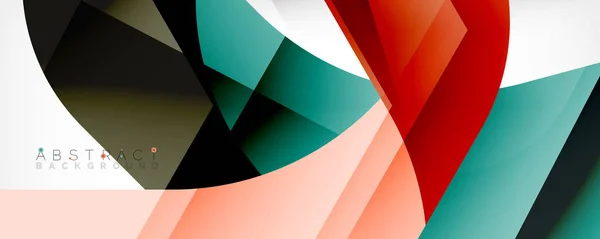 Minimale abstracte achtergrond - kleur overlappende vormen op wit met schaduwlijnen. Vector Illustratie voor Behang, Banner, Achtergrond, Landingspagina — Stockvector