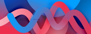 Gölge efektli dalga çizgisi olan soyut gradyan arkaplan. Geometrik bileşim. 3B gölge efektleri ve sıvı eğimleri