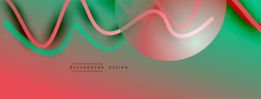 Gölge efektli dalga çizgisi olan soyut gradyan arkaplan. Geometrik bileşim. 3B gölge efektleri ve sıvı eğimleri