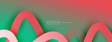 Gölge efektli dalga çizgisi olan soyut gradyan arkaplan. Geometrik bileşim. 3B gölge efektleri ve sıvı eğimleri