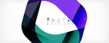 Asgari soyut arkaplan - beyaz üzerine gölge çizgileri ile örtüşen renk şekilleri. Duvar Kağıdı, Sancak, Arkaplan, İniş Sayfası için Vektör İllüstrasyonu