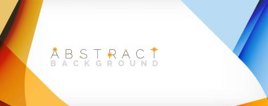 Asgari soyut arkaplan - beyaz üzerine gölge çizgileri ile örtüşen renk şekilleri. Duvar Kağıdı, Sancak, Arkaplan, İniş Sayfası için Vektör İllüstrasyonu