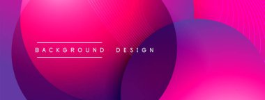 Gölgeli gradyan daireler. Vektör tekno soyut arka plan. Modern üstüste bindirme formları duvar kağıdı arkaplanı, tasarım şablonu