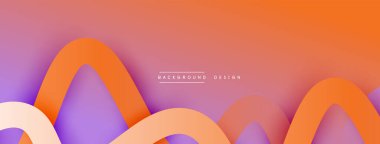 Gölge efektli dalga çizgisi olan soyut gradyan arkaplan. Geometrik bileşim. 3B gölge efektleri ve sıvı eğimleri