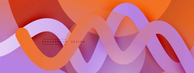 Gölge efektli dalga çizgisi olan soyut gradyan arkaplan. Geometrik bileşim. 3B gölge efektleri ve sıvı eğimleri