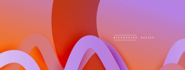 Gölge efektli dalga çizgisi olan soyut gradyan arkaplan. Geometrik bileşim. 3B gölge efektleri ve sıvı eğimleri