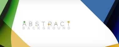 Asgari soyut arkaplan - beyaz üzerine gölge çizgileri ile örtüşen renk şekilleri. Duvar Kağıdı, Sancak, Arkaplan, İniş Sayfası için Vektör İllüstrasyonu