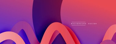 Gölge efektli dalga çizgisi olan soyut gradyan arkaplan. Geometrik bileşim. 3B gölge efektleri ve sıvı eğimleri