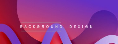 Gölge efektli dalga çizgisi olan soyut gradyan arkaplan. Geometrik bileşim. 3B gölge efektleri ve sıvı eğimleri