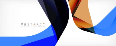 Asgari soyut arkaplan - beyaz üzerine gölge çizgileri ile örtüşen renk şekilleri. Duvar Kağıdı, Sancak, Arkaplan, İniş Sayfası için Vektör İllüstrasyonu