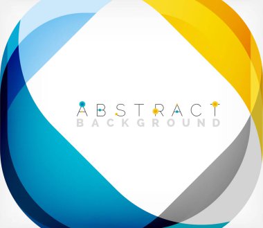 Üst üste binen dalgalarla soyut kare şekil, minimum geometrik arkaplan. Duvar Kağıdı, Sancak, Arkaplan, İniş Sayfası için Vektör İllüstrasyonu