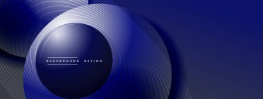 Gölgeli gradyan daireler. Vektör tekno soyut arka plan. Modern üstüste bindirme formları duvar kağıdı arkaplanı, tasarım şablonu