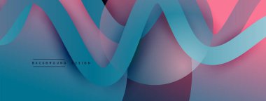 Gölge efektli dalga çizgisi olan soyut gradyan arkaplan. Geometrik bileşim. 3B gölge efektleri ve sıvı eğimleri