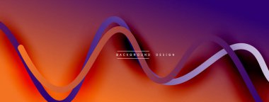 Gölge efektli dalga çizgisi olan soyut gradyan arkaplan. Geometrik bileşim. 3B gölge efektleri ve sıvı eğimleri