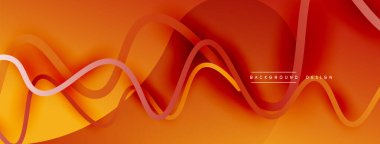 Gölge efektli dalga çizgisi olan soyut gradyan arkaplan. Geometrik bileşim. 3B gölge efektleri ve sıvı eğimleri