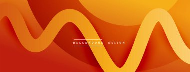 Gölge efektli dalga çizgisi olan soyut gradyan arkaplan. Geometrik bileşim. 3B gölge efektleri ve sıvı eğimleri