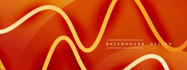 Gölge efektli dalga çizgisi olan soyut gradyan arkaplan. Geometrik bileşim. 3B gölge efektleri ve sıvı eğimleri