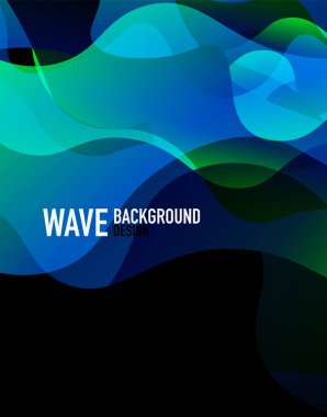 Dikey akışkan eğimli dalga soyut arkaplanı. Karanlıkta parlak renk dalgaları. Duvar Kağıdı, Sancak, Arkaplan, İniş Sayfası için Vektör İllüstrasyonu