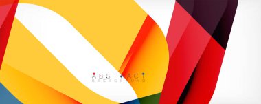 Geometrik soyut arkaplan - beyaz üzerine çok renkli soyut şekiller. Duvar Kağıdı, Sancak, Arkaplan, İniş Sayfası için Vektör İllüstrasyonu