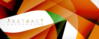 Geometrik soyut arkaplan - beyaz üzerine çok renkli soyut şekiller. Duvar Kağıdı, Sancak, Arkaplan, İniş Sayfası için Vektör İllüstrasyonu