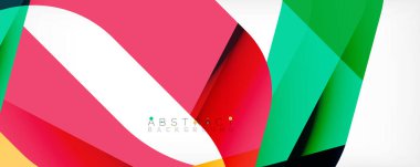 Geometrik soyut arkaplan - beyaz üzerine çok renkli soyut şekiller. Duvar Kağıdı, Sancak, Arkaplan, İniş Sayfası için Vektör İllüstrasyonu