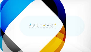 Üst üste binen dalgalarla soyut kare şekil, minimum geometrik arkaplan. Duvar Kağıdı, Sancak, Arkaplan, İniş Sayfası için Vektör İllüstrasyonu