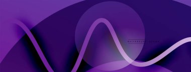 Gölge efektli dalga çizgisi olan soyut gradyan arkaplan. Geometrik bileşim. 3B gölge efektleri ve sıvı eğimleri