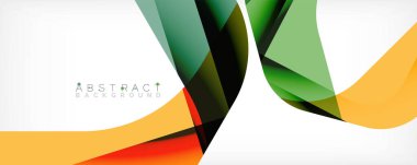 Asgari soyut arkaplan - beyaz üzerine gölge çizgileri ile örtüşen renk şekilleri. Duvar Kağıdı, Sancak, Arkaplan, İniş Sayfası için Vektör İllüstrasyonu