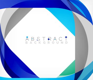 Üst üste binen dalgalarla soyut kare şekil, minimum geometrik arkaplan. Duvar Kağıdı, Sancak, Arkaplan, İniş Sayfası için Vektör İllüstrasyonu