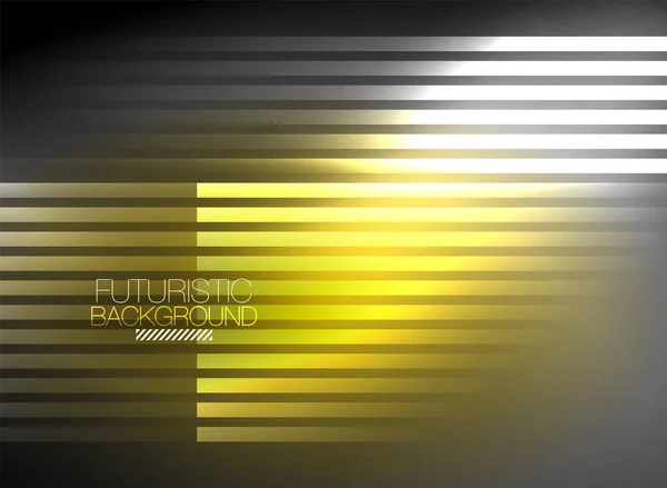 Color de neón brillante techno fondo abstracto, brillantes líneas de neón brillantes en el fondo oscuro — Vector de stock