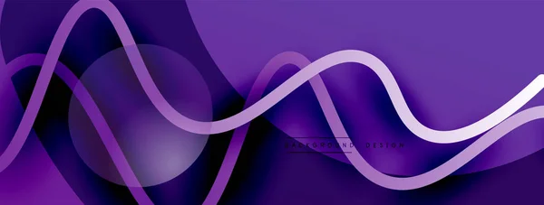 Abstrakter Farbverlauf Hintergrund mit Wellenlinie mit Schatteneffekt. Geometrische Komposition. 3D-Schatteneffekte und fließende Gradienten — Stockvektor