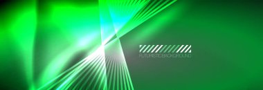 Neon dinamik ışınlar vektör soyut duvar kağıdı arka planı. Duvar kağıdı arkaplanı, iş ve teknoloji sunumları için tasarım şablonları, İnternet posterleri veya web broşürü kapakları