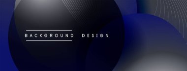 Gölgeli gradyan daireler. Vektör tekno soyut arka plan. Modern üstüste bindirme formları duvar kağıdı arkaplanı, tasarım şablonu