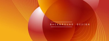 Gölgeli gradyan daireler. Vektör tekno soyut arka plan. Modern üstüste bindirme formları duvar kağıdı arkaplanı, tasarım şablonu