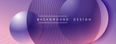 Gölgeli gradyan daireler. Vektör tekno soyut arka plan. Modern üstüste bindirme formları duvar kağıdı arkaplanı, tasarım şablonu