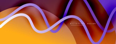 Gölge efektli dalga çizgisi olan soyut gradyan arkaplan. Geometrik bileşim. 3B gölge efektleri ve sıvı eğimleri