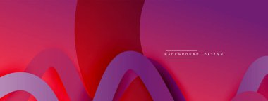 Gölge efektli dalga çizgisi olan soyut gradyan arkaplan. Geometrik bileşim. 3B gölge efektleri ve sıvı eğimleri