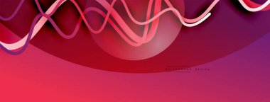 Gölge efektli dalga çizgisi olan soyut gradyan arkaplan. Geometrik bileşim. 3B gölge efektleri ve sıvı eğimleri