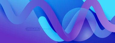 Gölge efektli dalga çizgisi olan soyut gradyan arkaplan. Geometrik bileşim. 3B gölge efektleri ve sıvı eğimleri