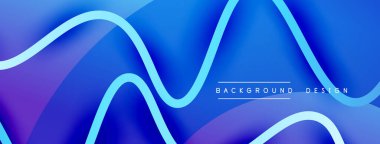 Gölge efektli dalga çizgisi olan soyut gradyan arkaplan. Geometrik bileşim. 3B gölge efektleri ve sıvı eğimleri