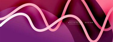 Gölge efektli dalga çizgisi olan soyut gradyan arkaplan. Geometrik bileşim. 3B gölge efektleri ve sıvı eğimleri