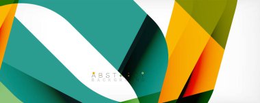 Geometrik soyut arkaplan - beyaz üzerine çok renkli soyut şekiller. Duvar Kağıdı, Sancak, Arkaplan, İniş Sayfası için Vektör İllüstrasyonu