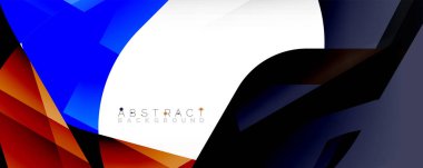 Geometrik soyut arkaplan - beyaz üzerine çok renkli soyut şekiller. Duvar Kağıdı, Sancak, Arkaplan, İniş Sayfası için Vektör İllüstrasyonu