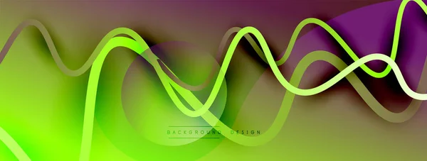 Streszczenie gradientowego tła z linią fal z efektem cienia. Skład geometryczny. Efekty cienia 3D i gradienty płynów — Wektor stockowy