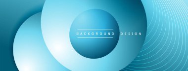 Gölgeli gradyan daireler. Vektör tekno soyut arka plan. Modern üstüste bindirme formları duvar kağıdı arkaplanı, tasarım şablonu