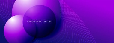 Gölgeli gradyan daireler. Vektör tekno soyut arka plan. Modern üstüste bindirme formları duvar kağıdı arkaplanı, tasarım şablonu