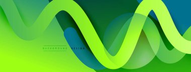 Gölge efektli dalga çizgisi olan soyut gradyan arkaplan. Geometrik bileşim. 3B gölge efektleri ve sıvı eğimleri