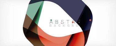 Asgari soyut arkaplan - beyaz üzerine gölge çizgileri ile örtüşen renk şekilleri. Duvar Kağıdı, Sancak, Arkaplan, İniş Sayfası için Vektör İllüstrasyonu