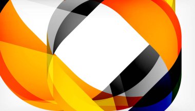 Üst üste binen dalgalarla soyut kare şekil, minimum geometrik arkaplan. Duvar Kağıdı, Sancak, Arkaplan, İniş Sayfası için Vektör İllüstrasyonu